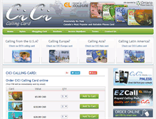Tablet Screenshot of cicicallingcard.com